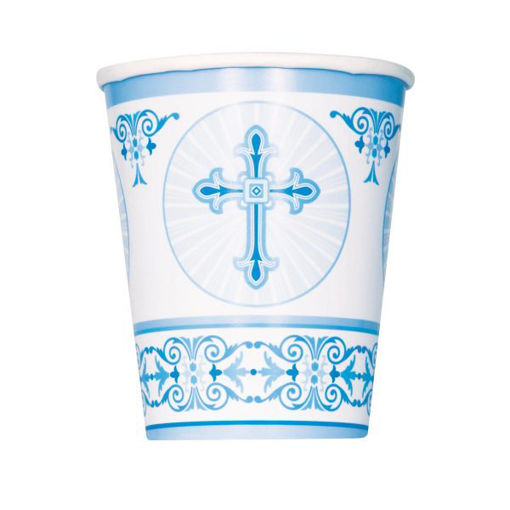 Picture of RADIANT CROSS BLUE PAPER CUPS 270ML - 8PK